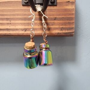 Rainbow Potion Bottle Earrings